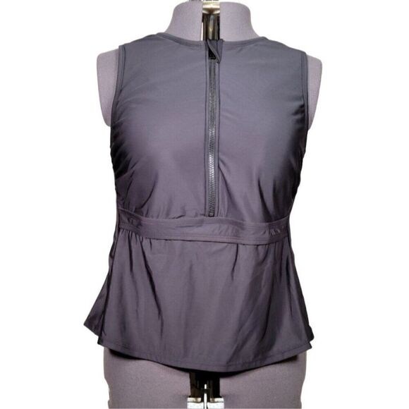 All in Motion Women's Sleeveless Zipper Front Rash Guard Sz 18W - Picture 1 of 10